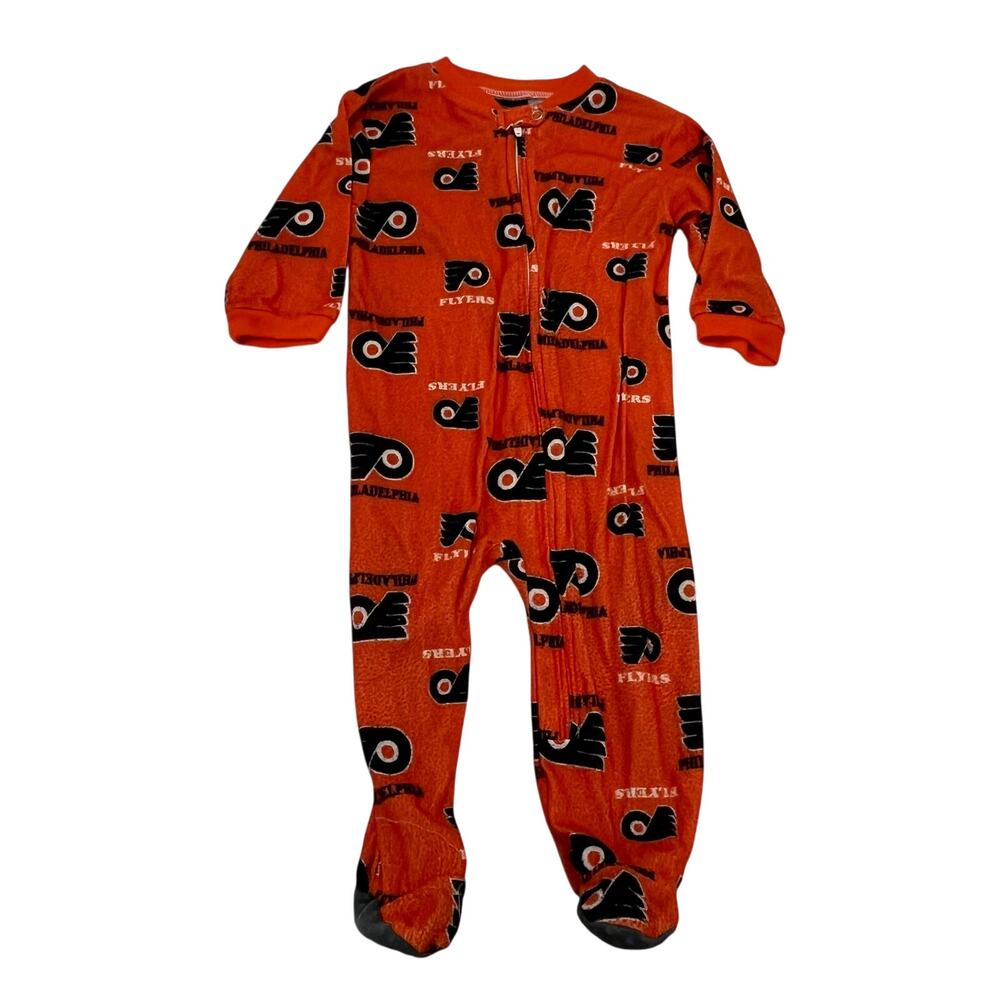 NHL Baby 18M Philadelphia Flyers Team Logo Allover Print Full-Zip Sleeper